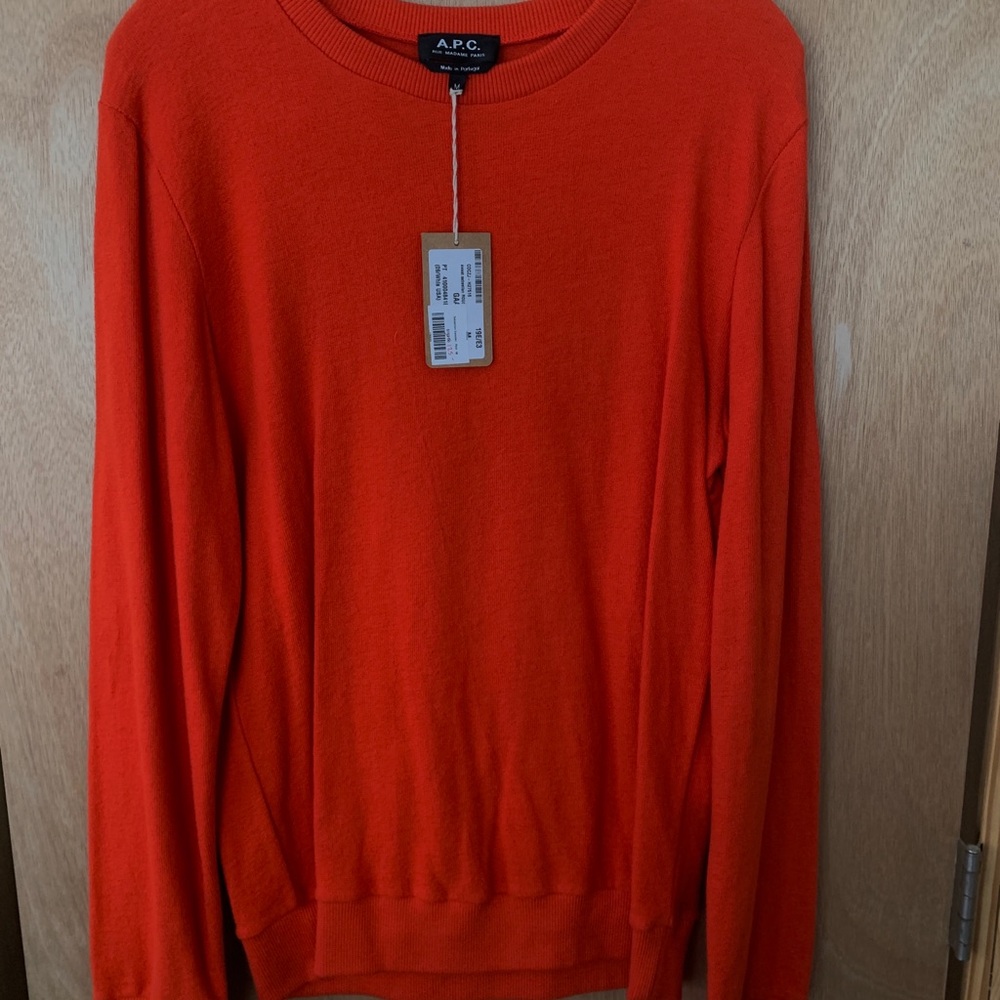 A.P.C. Men's Red Orange Sweater